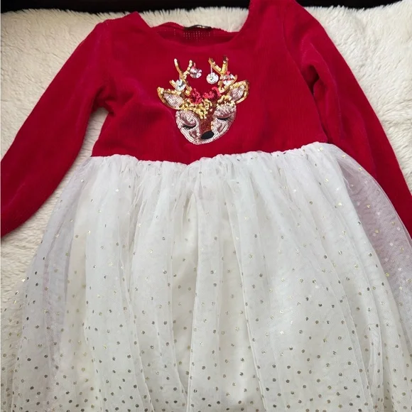 Zunie | Dresses | Zunie Red Reindeer Tulle Embroidered Christmas Girls  Holiday Dress 67 | Poshmark